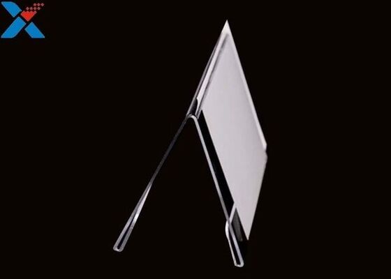 3mm V আকৃতির এক্রাইলিক ডিসপ্লে শীট ক্লিয়ার পারস্পেক্স ট্যাবলেটপ সাইন হোল্ডার